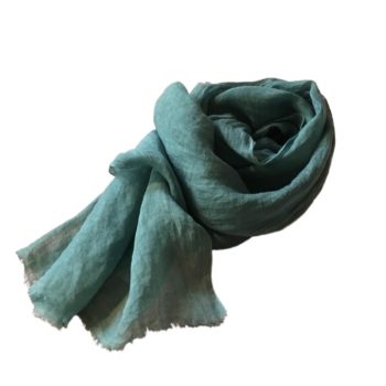 翡翠（かわせみ）染麻ストール